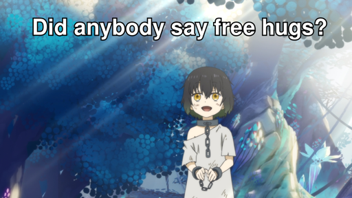 Did anybody say free hugs? (Shows Somali in chains)