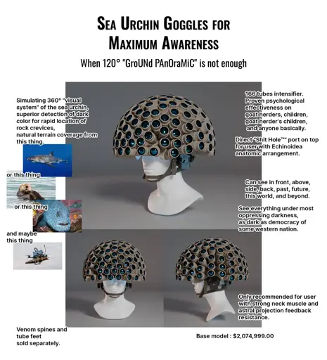 Sea Urchin Goggles for Maximum Awareness advertisement